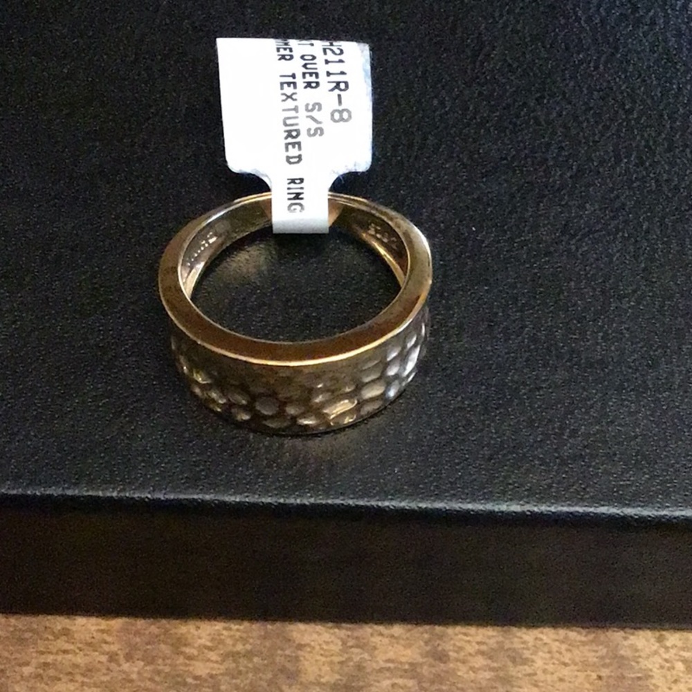 18K Over Sterling Silver Ring 7.75 Jewelry Estate